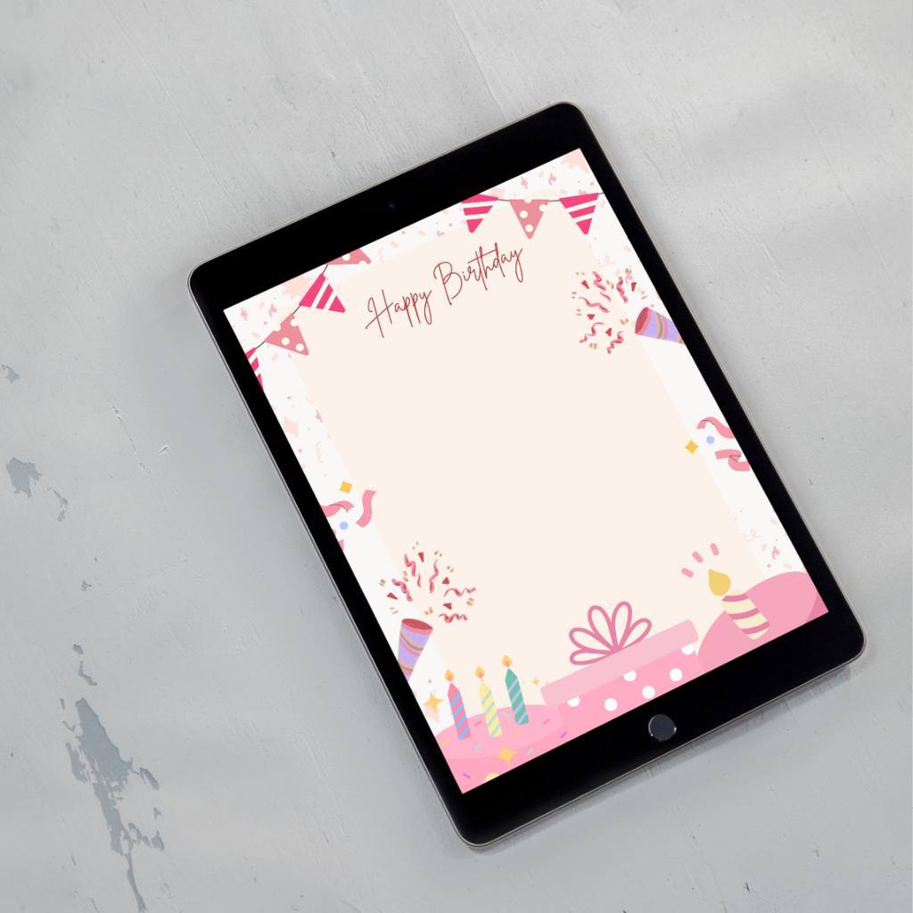 Pink Birthday Letter Template Printable PDF PNG | Birthday Message Template | Cute Birthday Note | Editable Style Letter