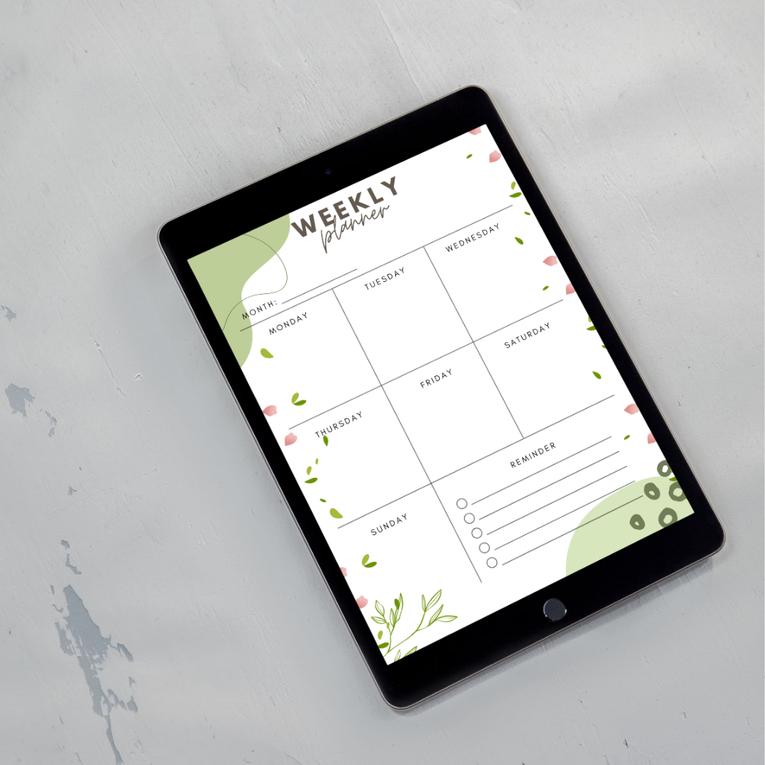 Weekly Planner Printable PDF PNG | Weekly Schedule Organizer | Productivity Planner | To Do List Weekly Planner