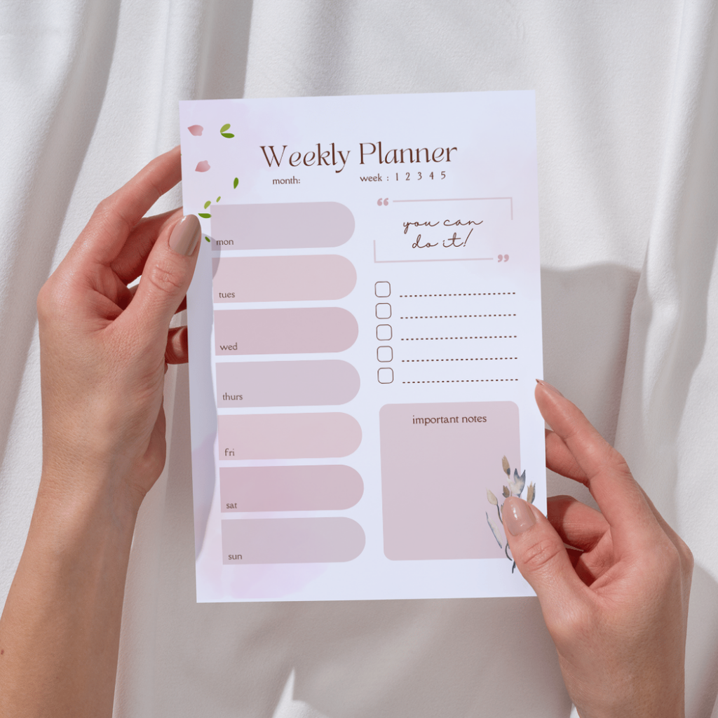 Weekly Planner Printable PDF PNG | Weekly Schedule Organizer | Productivity Planner | To Do List Weekly Planner
