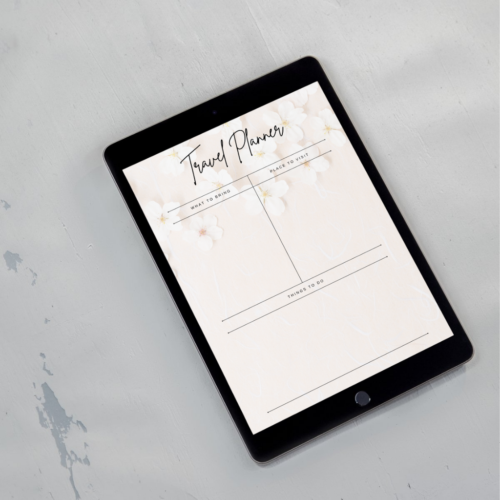 Floral Travel Planner Printable PDF PNG | Vacation Planner | Trip Organizer | Travel Itinerary Planner Instant Download