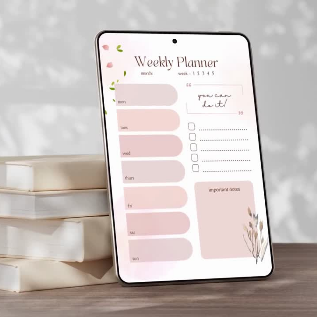 Weekly Planner Printable PDF PNG | Weekly Schedule Organizer | Productivity Planner | To Do List Weekly Planner
