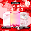 Valentine Wishlist Printable PDF PNG | Valentine’s Day Gift Planner | Love & Couple Wish List | Instant Download