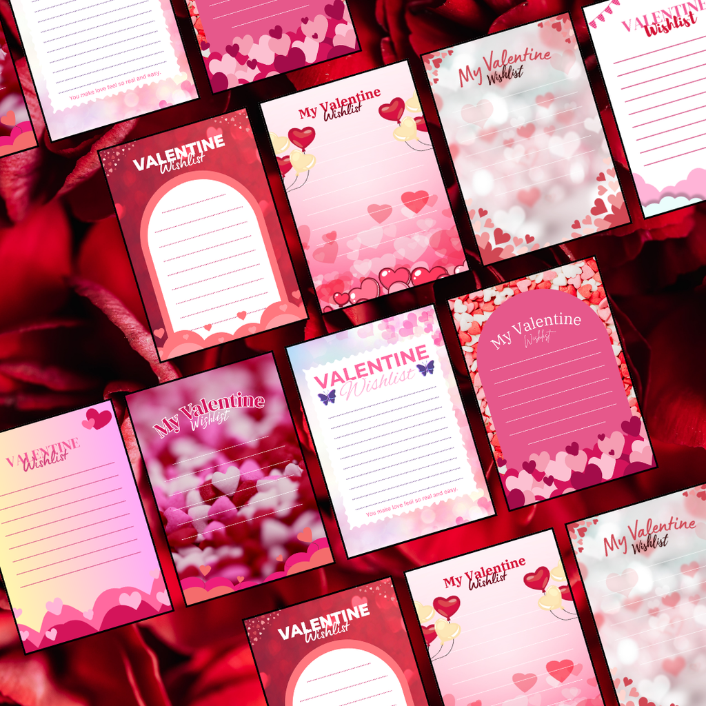 Valentine Wishlist Printable PDF PNG | Valentine’s Day Gift Planner | Love & Couple Wish List | Instant Download