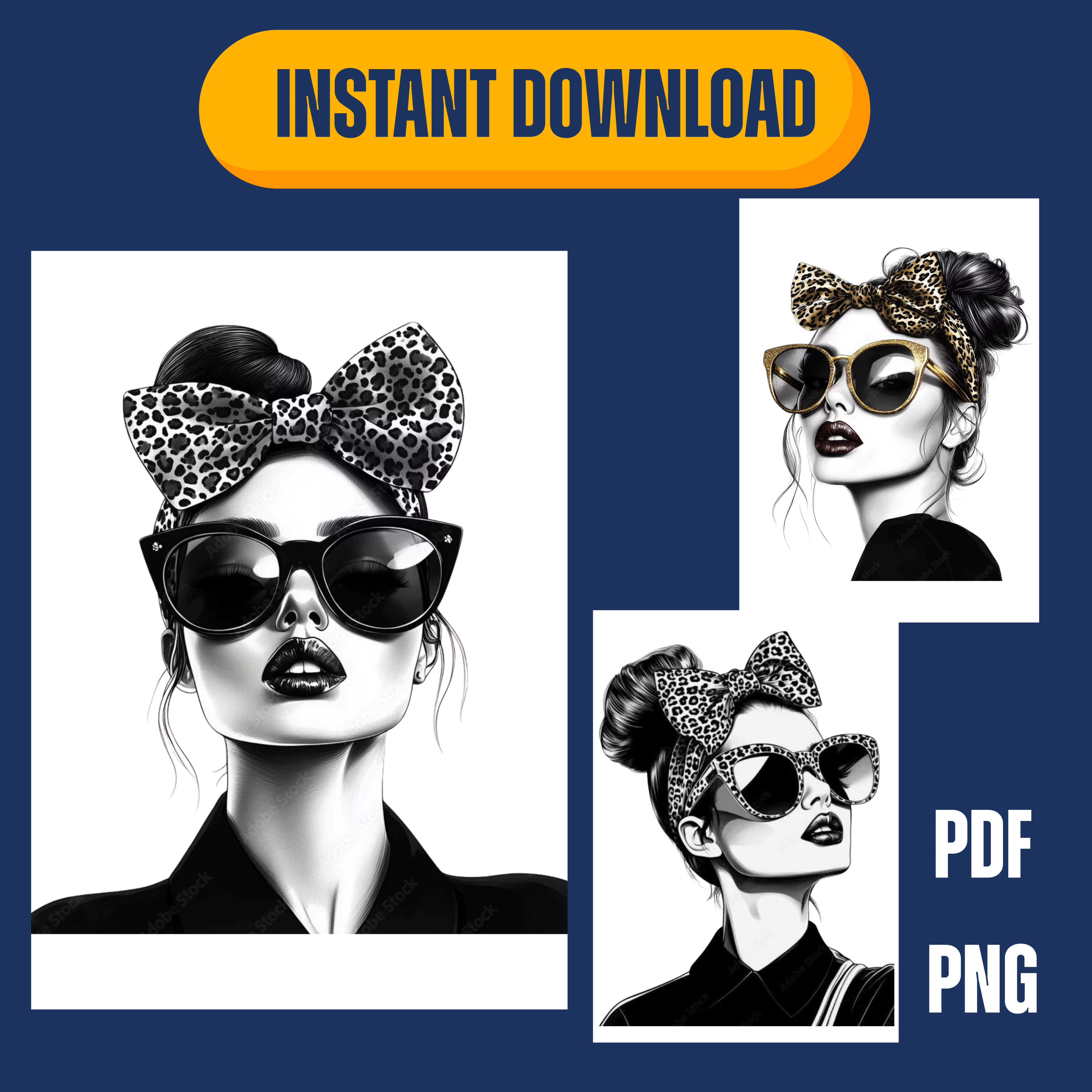 3 Vintage Wall Art Designs PDF PNG | Classic Retro Printable Art Set | Antique Style Home Decor | Instant Download