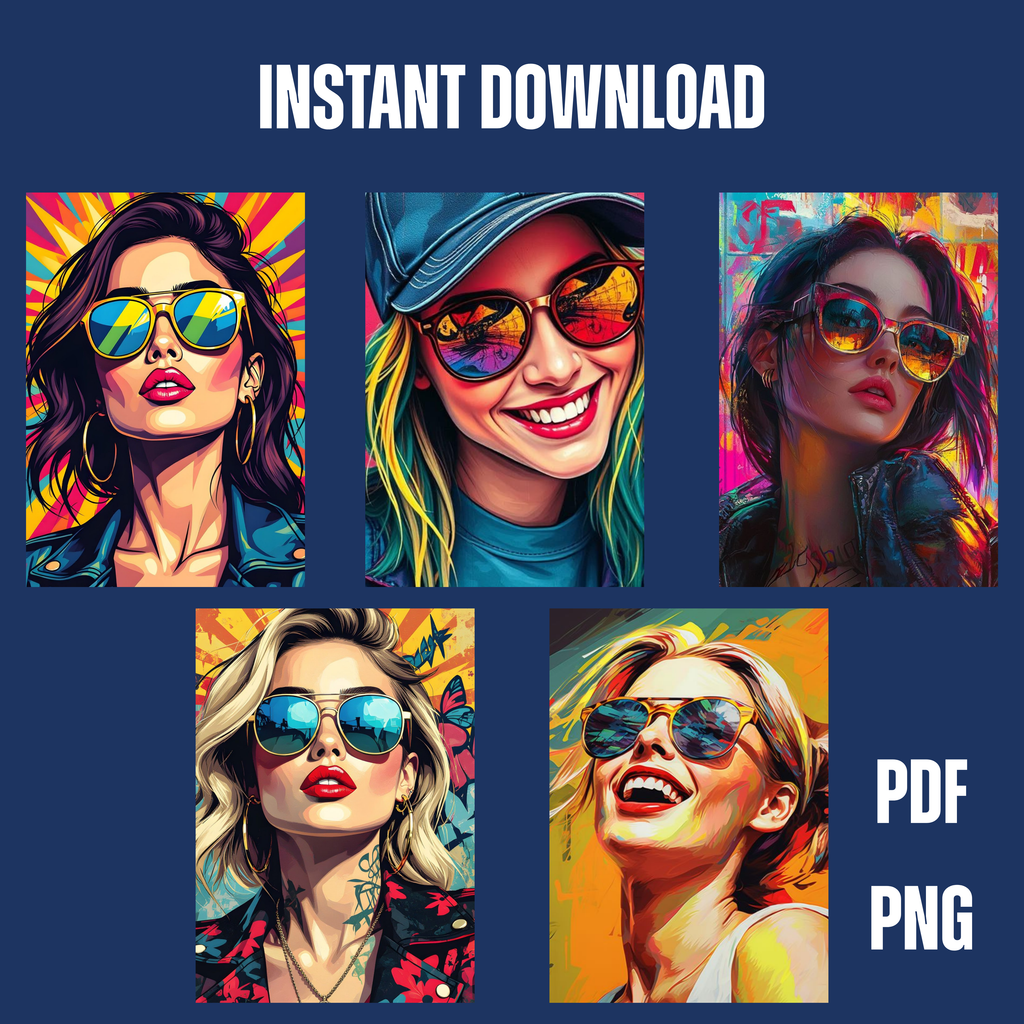 5 Printable Wall Art Designs PDF PNG | Modern & Aesthetic Art Set | Minimal Home Decor Prints | Instant Download