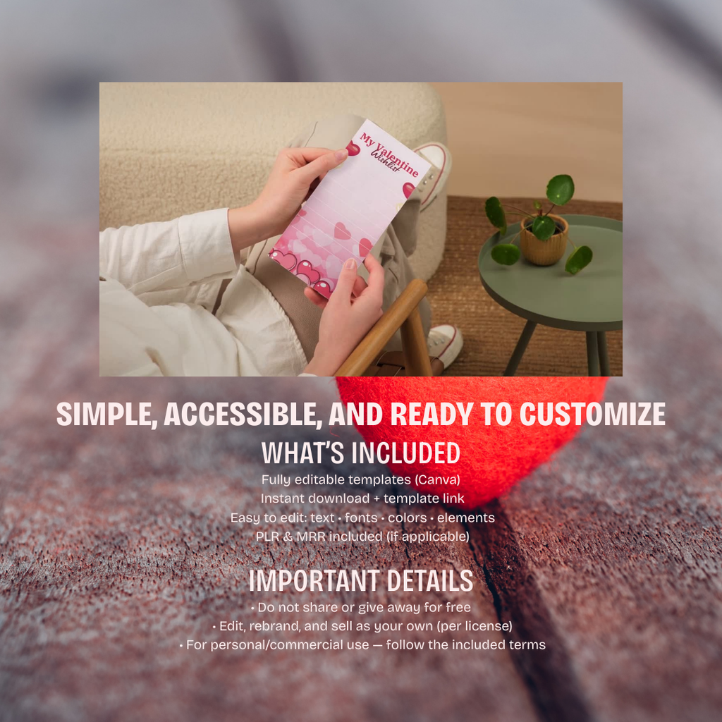 Valentine Wishlist Printable PDF PNG | Valentine’s Day Gift Planner | Love & Couple Wish List | Instant Download