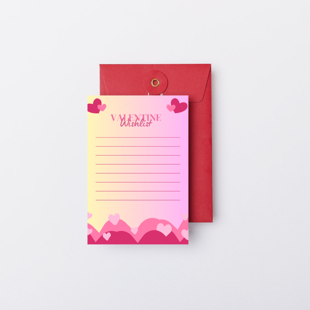 Valentine Wishlist Printable PDF PNG | Valentine’s Day Gift Planner | Love & Couple Wish List | Instant Download
