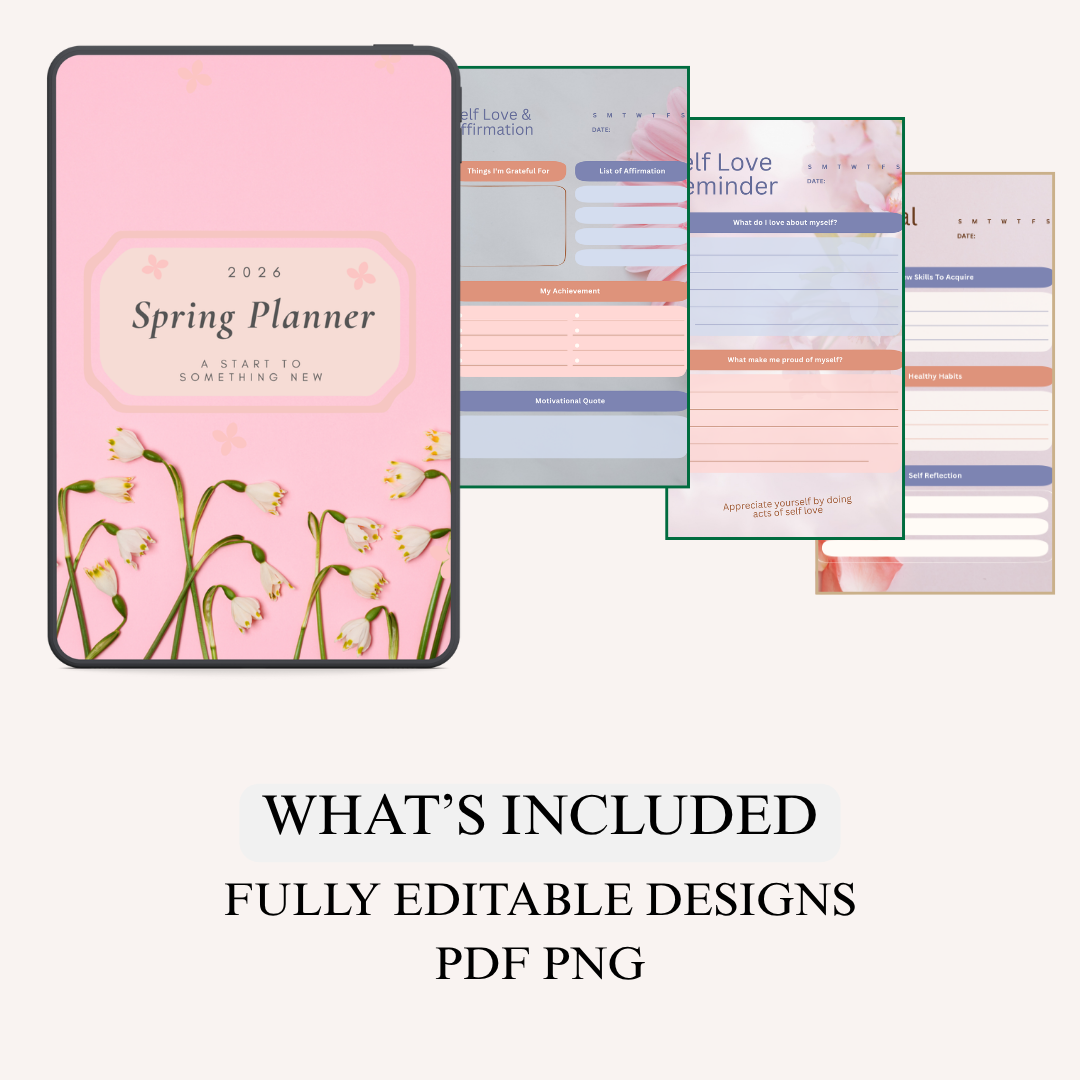 Spring Focus Plan Grow Thrive Printable PDF PSpring Focus Plan Grow Thrive Printable PDF PNG | Seasonal Goal Planner | Spring Productivity Planner Instant DownloadNG | Seasonal Goal Planner | Spring Productivity Planner Instant Download