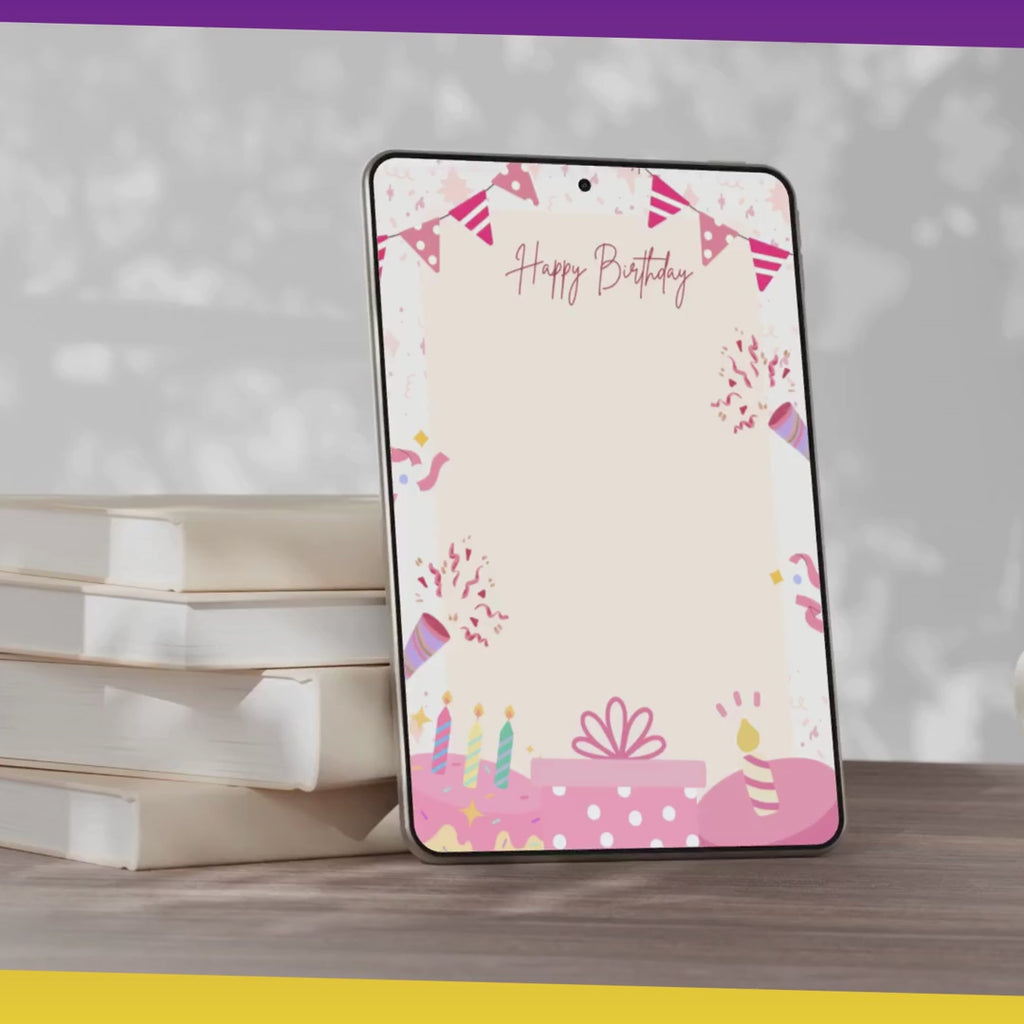 Pink Birthday Letter Template Printable PDF PNG | Birthday Message Template | Cute Birthday Note | Editable Style Letter