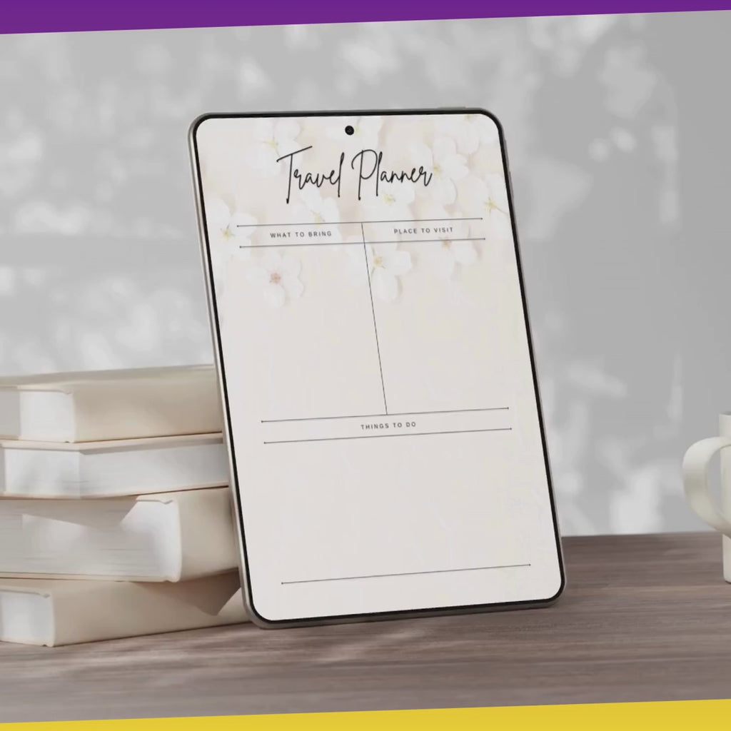 Floral Travel Planner Printable PDF PNG | Vacation Planner | Trip Organizer | Travel Itinerary Planner Instant Download